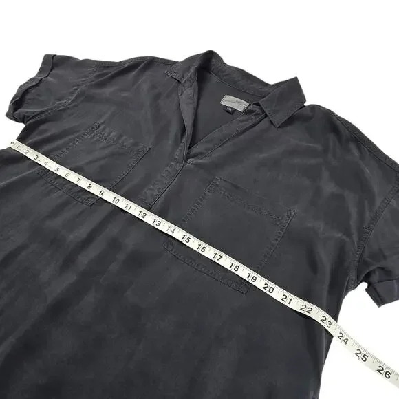 Universal Thread Shirt Dress XL Pockets Charcoal Black Shift Knee Length Lyocell - Picture 8 of 10